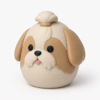Shih Tzu Eggling Collectible Figurine - Unique Desk Decor for Adults – 3D Printed in Canada — 3D Printed Figurines by 3DCentral