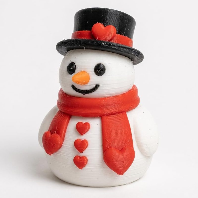 Romantic Snowman Collectible Figurine - Unique Desk Decor for Adults – 3D Printed in Canada