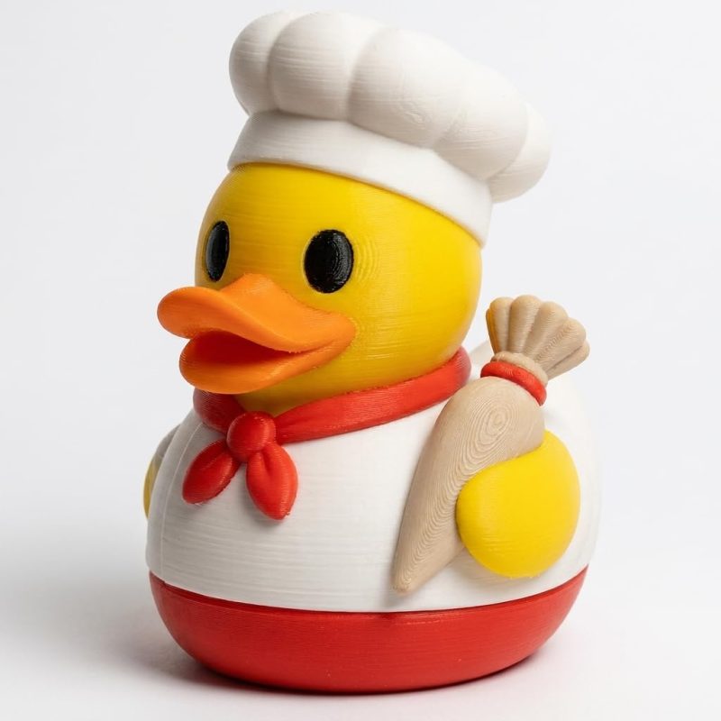 Pastry Chef Duck Collectible Figurine - Unique Desk Decor for Adults – 3D Printed in Canada