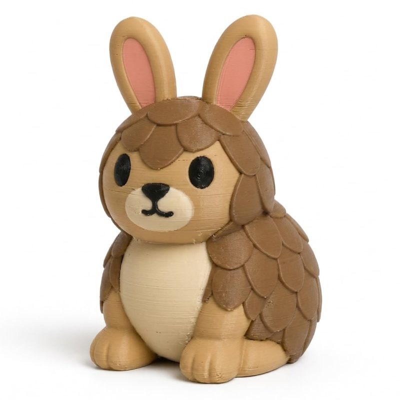 Pangolin Bunny Collectible Figurine - Unique Desk Decor for Adults – 3D Printed in Canada