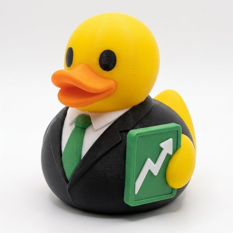 Stock Trader Duck Collectible Figurine - Unique Desk Decor for Adults – 3D Printed in Canada