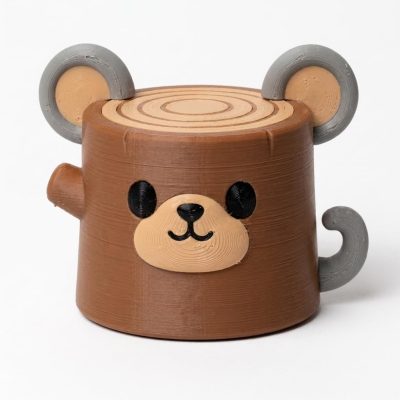 Mouse Tree Stump Collectible Figurine - Unique Desk Decor for Adults – 3D Printed in Canada — 3D Printed Figurines by 3DCentral