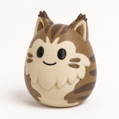 Maine Coon Cat Eggling Collectible Figurine - Unique Desk Decor for Cat Lovers – 3D Printed in Canada — 3D Printed Cats by 3DCentral