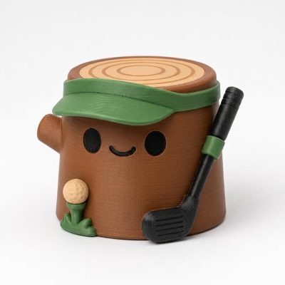 Golfer Tree Stump Collectible Figurine - Unique Desk Decor for Golf Enthusiasts – 3D Printed in Canada — 3D Printed Figurines by 3DCentral