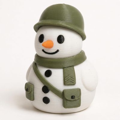 Army Snowman Collectible Figurine - Unique Desk Decor for Adults – 3D Printed in Canada — 3D Printed Figurines by 3DCentral