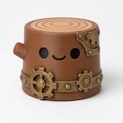 Steampunk Tree Stump Collectible Figurine - Unique Desk Decor for Adults – 3D Printed in Canada — 3D Printed Figurines by 3DCentral