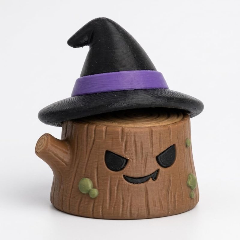 Evil Witch Tree Stump Collectible Figurine - Unique Desk Decor for Adults – 3D Printed in Canada