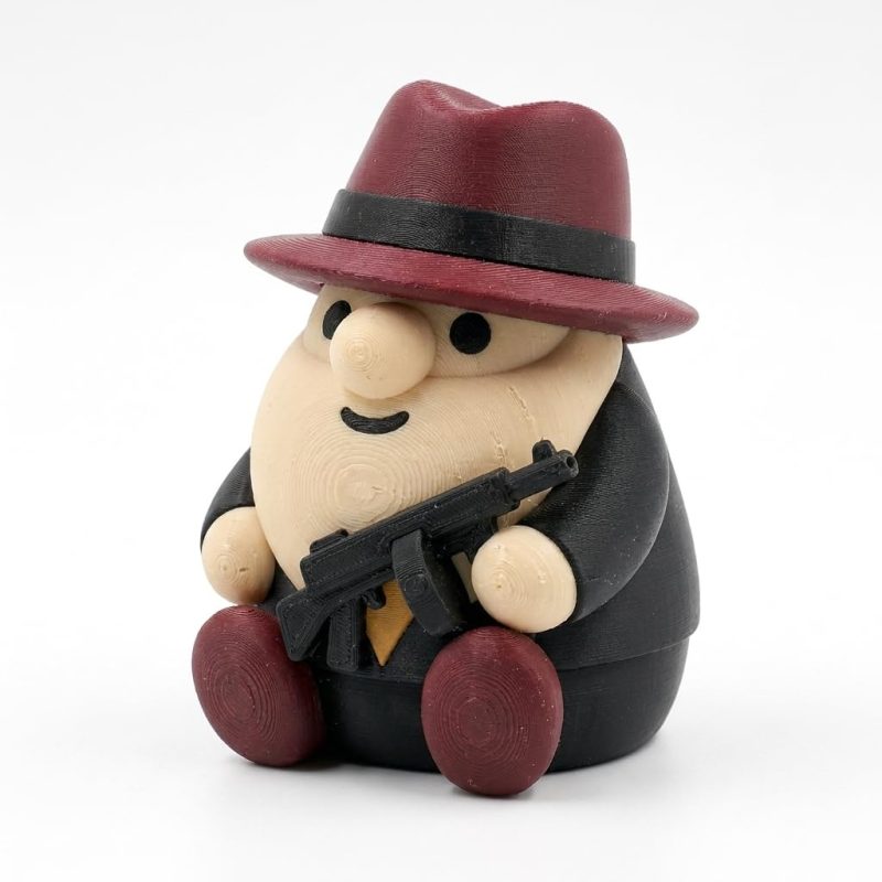 1920s Gangster Gnome Collectible Figurine - Unique Desk Decor for Adults – 3D Printed in Canada