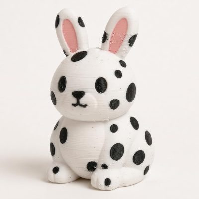 Dalmatian Bunny Collectible Figurine - Unique Desk Decor for Adults – 3D Printed in Canada — 3D Printed Bunnies by 3DCentral