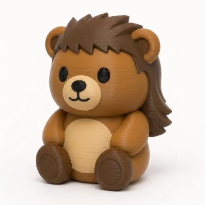 Mullet Teddy Bear Cub Collectible Figurine - Unique Desk Decor for Adults – 3D Printed in Canada — 3D Printed Bears by 3DCentral