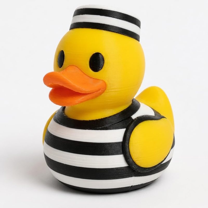 Jail Duck Collectible Figurine - Unique Desk Decor for Adults – 3D Printed in Canada