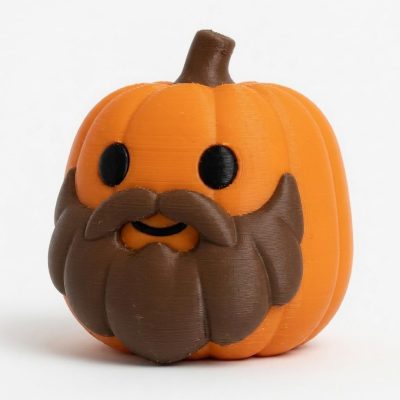 Full Beard Pumpkin Collectible Figurine - Unique Desk Decor for Adults – 3D Printed in Canada — 3D Printed Bears by 3DCentral