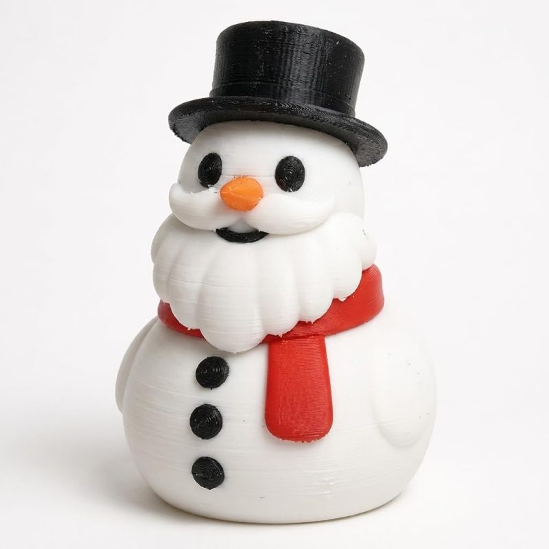 Full Beard Snowman Collectible Figurine - Unique Desk Decor for Adults – 3D Printed in Canada