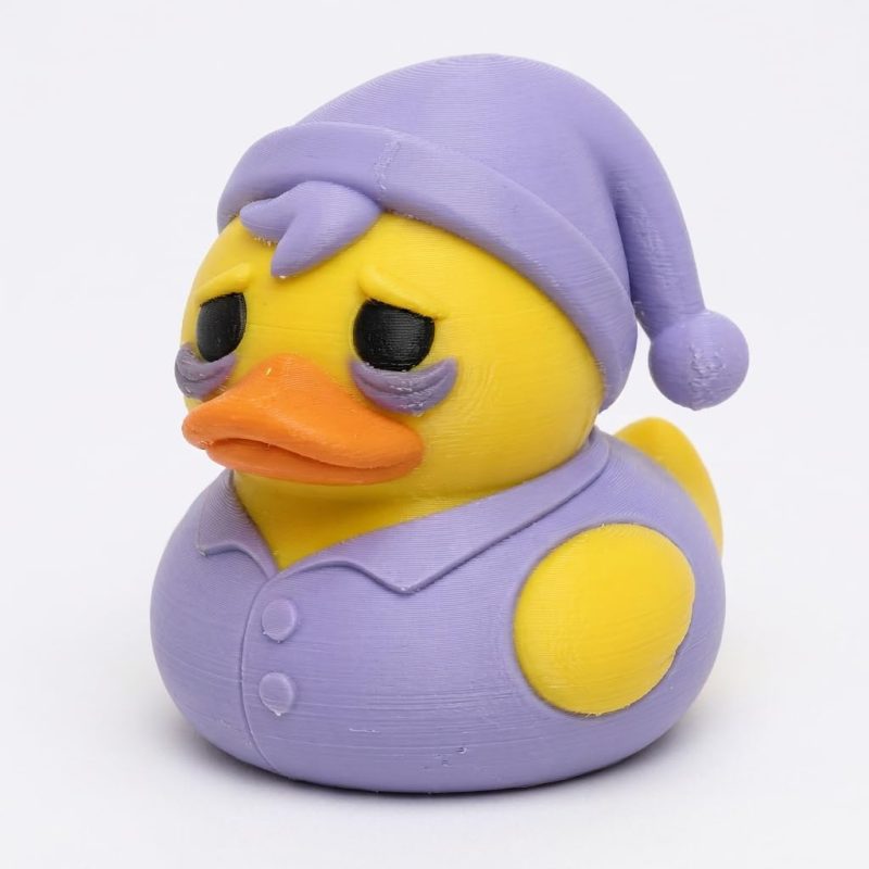 Didn’t Sleep Duck Collectible Figurine - Unique Desk Decor for Adults – 3D Printed in Canada