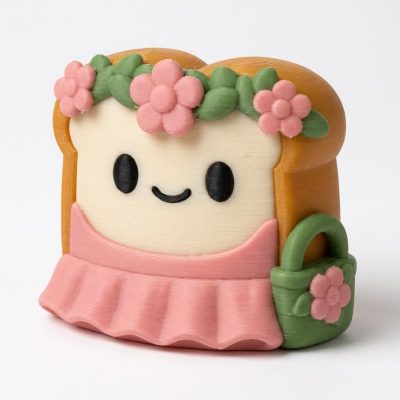 Flower Girl Toast Collectible Figurine - Unique Desk Decor for Adults – 3D Printed in Canada — 3D Printed Figurines by 3DCentral