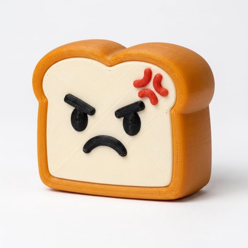 Mildly Infuriated Toast Collectible Figurine - Unique Desk Decor for Adults – 3D Printed in Canada