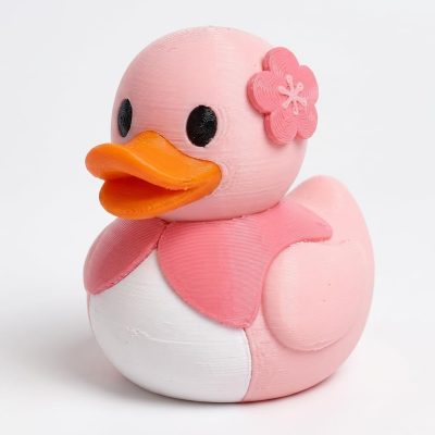 Cherry Blossom Duck Collectible Figurine - Unique Desk Decor for Adults – 3D Printed in Canada — 3D Printed Ducks by 3DCentral