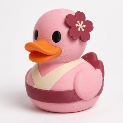 Cherry Blossom Season Duck Collectible Figurine - Unique Desk Decor for Adults – 3D Printed in Canada — 3D Printed Ducks by 3DCentral