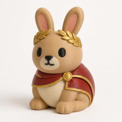 Roman Emperor Bunny Collectible Figurine - Unique Desk Decor for Adults – 3D Printed in Canada — 3D Printed Bunnies by 3DCentral