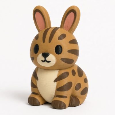 Bengal Cat Bunny Collectible Figurine - Unique Desk Decor for Adults – 3D Printed in Canada — 3D Printed Cats by 3DCentral