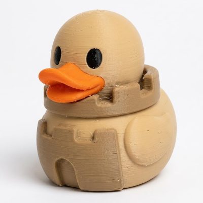 Sandcastle Duck Collectible Figurine - Unique Desk Decor for Adults – 3D Printed in Canada — 3D Printed Ducks by 3DCentral