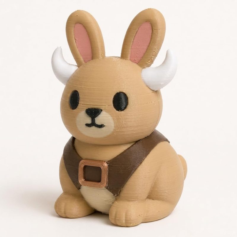 Bull Bunny Collectible Figurine - Unique Desk Decor for Adults – 3D Printed in Canada