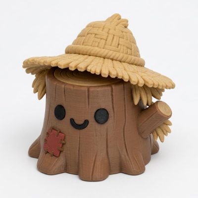 Scarecrow Tree Stump Collectible Figurine - Unique Desk Decor for Adults – 3D Printed in Canada — 3D Printed Figurines by 3DCentral