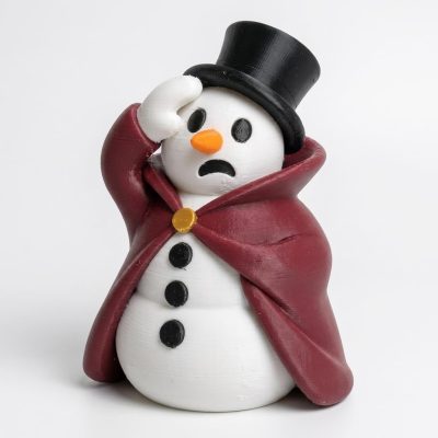 Overdramatic Snowman Collectible Figurine - Unique Desk Decor for Adults – 3D Printed in Canada — 3D Printed Figurines by 3DCentral