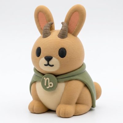 Capricorn Bunny Collectible Figurine - Unique Desk Decor for Adults – 3D Printed in Canada — 3D Printed Bunnies by 3DCentral