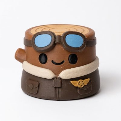 Aircraft Pilot Tree Stump Collectible Figurine - Unique Desk Decor for Adults – 3D Printed in Canada — 3D Printed Figurines by 3DCentral