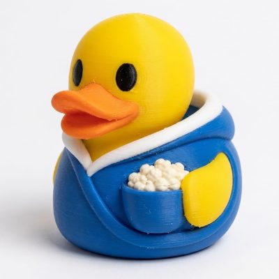 Snow Day Movie Marathoner Duck Collectible Figurine - Unique Desk Decor for Adults – 3D Printed in Canada — 3D Printed Ducks by 3DCentral