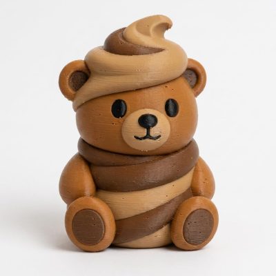 Dust Devil Teddy Bear Cub Collectible Figurine - Unique Desk Decor for Adults – 3D Printed in Canada — 3D Printed Bears by 3DCentral