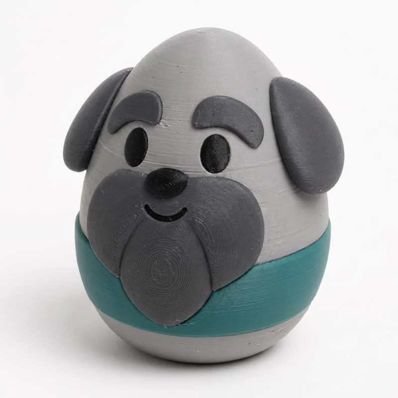 Schnauzer Eggling Collectible Figurine - Unique Desk Decor for Adults – 3D Printed in Canada