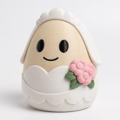 Bride Eggling Collectible Figurine - Unique Desk Decor for Adults – 3D Printed in Canada — 3D Printed Figurines by 3DCentral