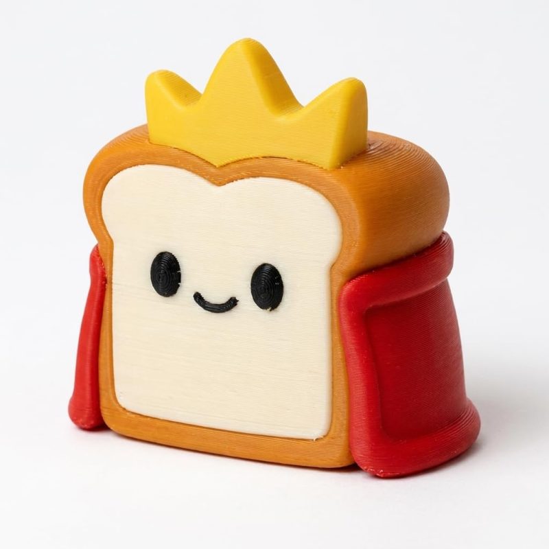 Royal King Toast Collectible Figurine - Unique Desk Decor for Adults – 3D Printed in Canada