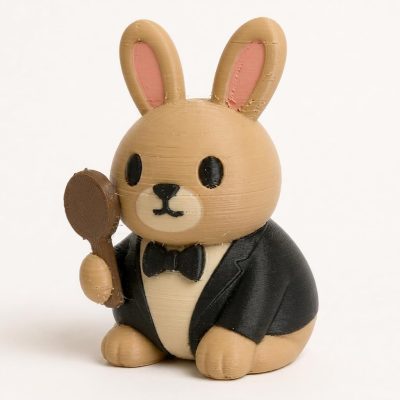 Auctioneer Bunny Collectible Figurine - Unique Desk Decor for Adults – 3D Printed in Canada — 3D Printed Bunnies by 3DCentral