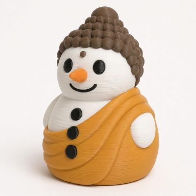 Buddha Snowman Collectible Figurine - Unique Desk Decor for Adults – 3D Printed in Canada — 3D Printed Figurines by 3DCentral