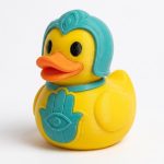 Hamsa Hand Duck Collectible Figurine - Unique Desk Decor for Adults – 3D Printed in Canada