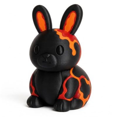 Lava Bunny Collectible Figurine - Unique Desk Decor for Adults – 3D Printed in Canada — 3D Printed Bunnies by 3DCentral