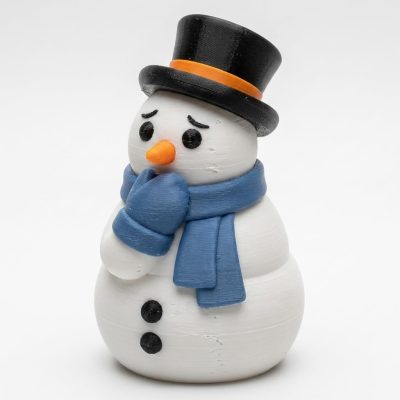 Pondering Snowman Collectible Figurine - Unique Desk Decor for Adults – 3D Printed in Canada — 3D Printed Figurines by 3DCentral
