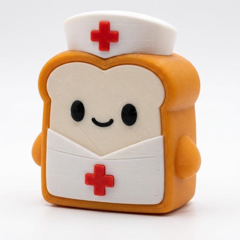 Nurse Toast Collectible Figurine - Unique Desk Decor for Medical Professionals – 3D Printed in Canada