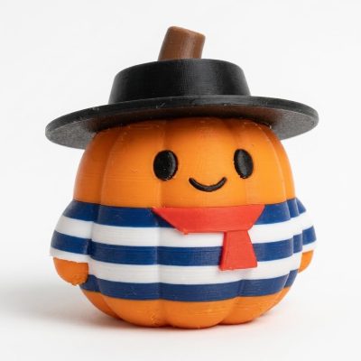 Gondolier Pumpkin Collectible Figurine - Unique Desk Decor for Adults – 3D Printed in Canada — 3D Printed Seasonal by 3DCentral