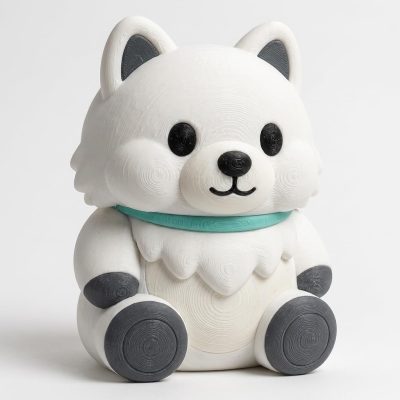Samoyed Chonky Teddy Bear Cub Collectible Figurine - Unique Desk Decor for Adults – 3D Printed in Canada — 3D Printed Bears by 3DCentral