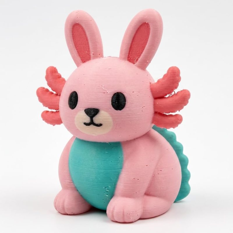 Axolotl Bunny Collectible Figurine - Unique Desk Decor for Adults – 3D Printed in Canada