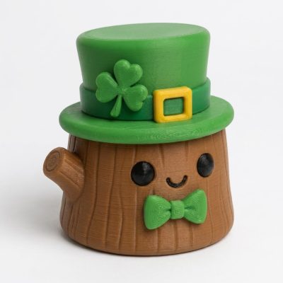 St. Patrick’s Day Tree Stump Collectible Figurine - Unique Desk Decor for Adults – 3D Printed in Canada — 3D Printed Figurines by 3DCentral