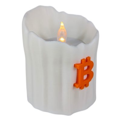3D Printed Collectible Figurine - Bitcoin Wax Candle Tealight Holder | Includes LED Tealight (No Battery) | Crypto-Themed Night Light & Desk Accent 3D Printed in Canada — 3D Printed Figurines by 3DCentral