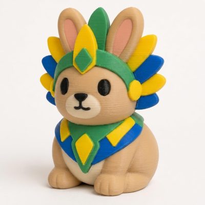 Brazilian Carnival Bunny Collectible Figurine - Unique Desk Decor for Adults – 3D Printed in Canada — 3D Printed Bunnies by 3DCentral