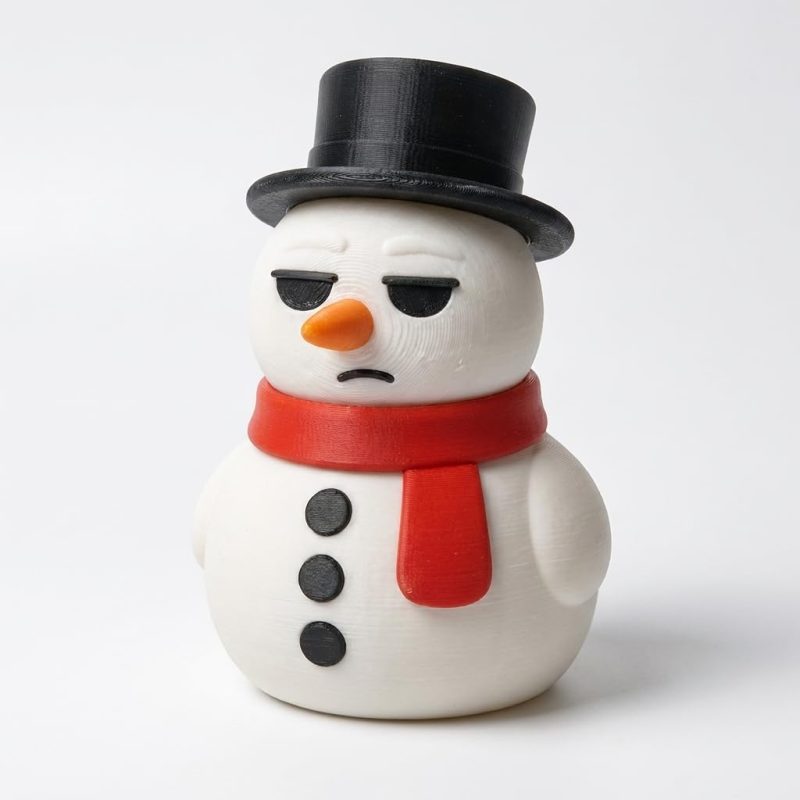 Unimpressed Snowman Collectible Figurine - Unique Desk Decor for Adults – 3D Printed in Canada