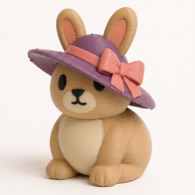 Milliner Bunny Collectible Figurine - Unique Desk Decor for Adults – 3D Printed in Canada — 3D Printed Bunnies by 3DCentral