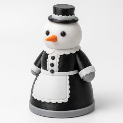 Victorian Maid Snowman Collectible Figurine - Unique Desk Decor for Adults – 3D Printed in Canada — 3D Printed Figurines by 3DCentral